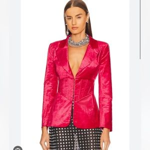 NBD Augustina Blazer Hot Pink Velvet